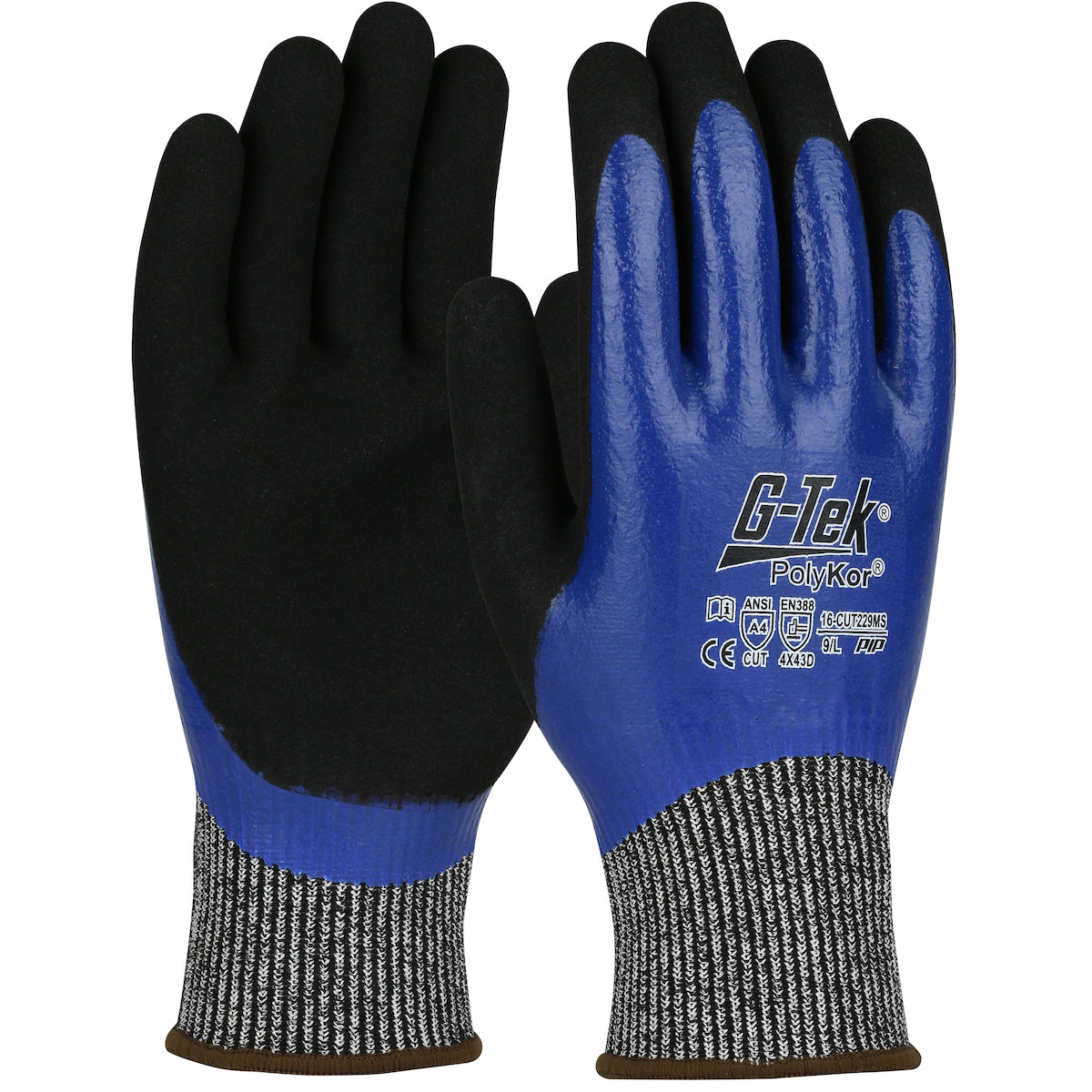 G-Tek 16-CUT229MS Cut Resistant Gloves PolyKor Nitrile Blue