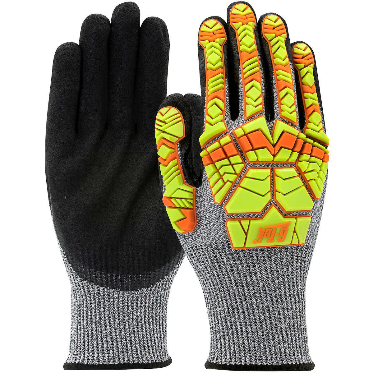 G-Tek 16-MPH430HV High Performance Gloves PolyKor Hi-Vis Salt & Pepper