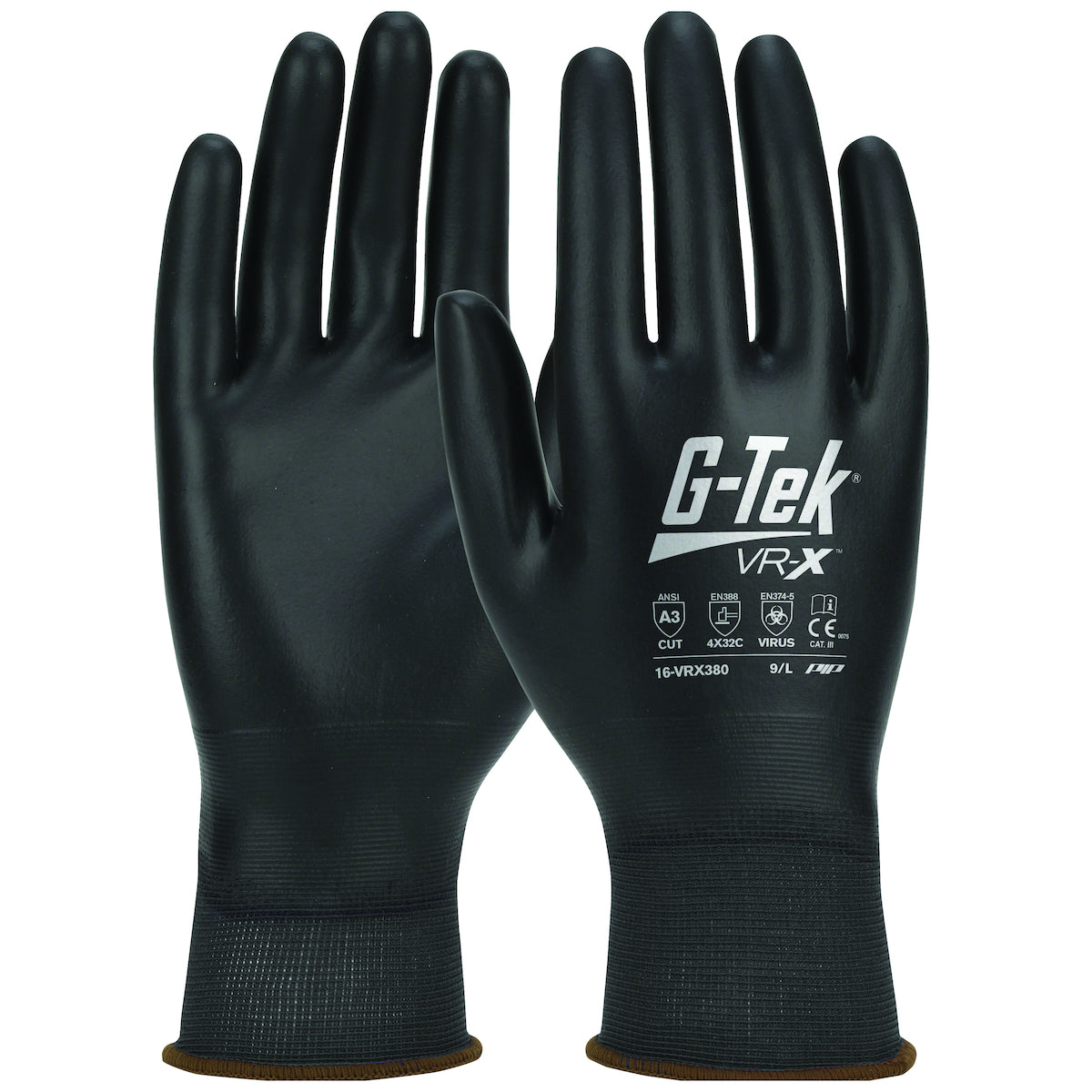 G-Tek 16-VRX380 Cut Resistant Gloves PolyKor Touchscreen Black