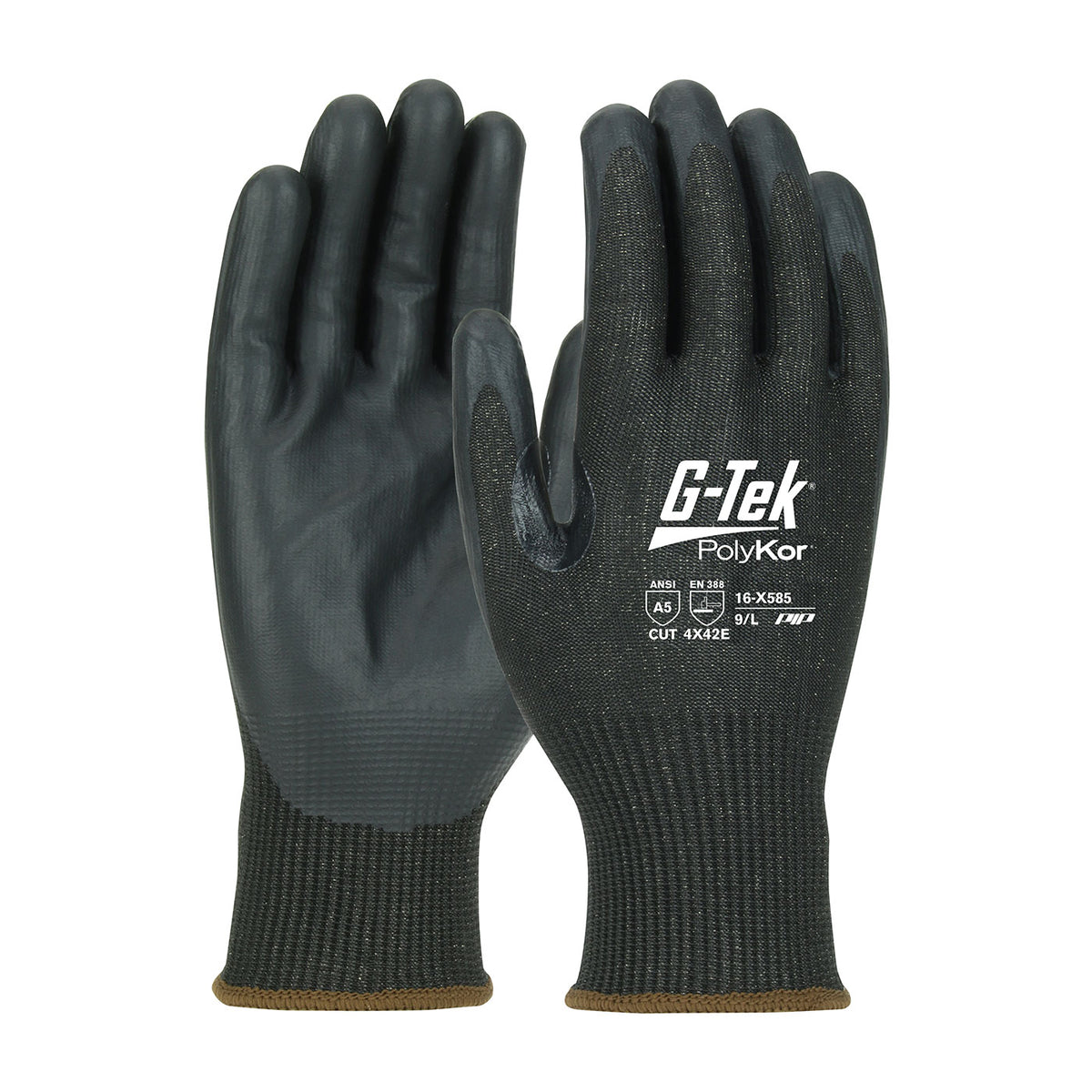 G-Tek 16-X585 Cut Resistant Gloves PolyKor Xrystal NeoFoam Black