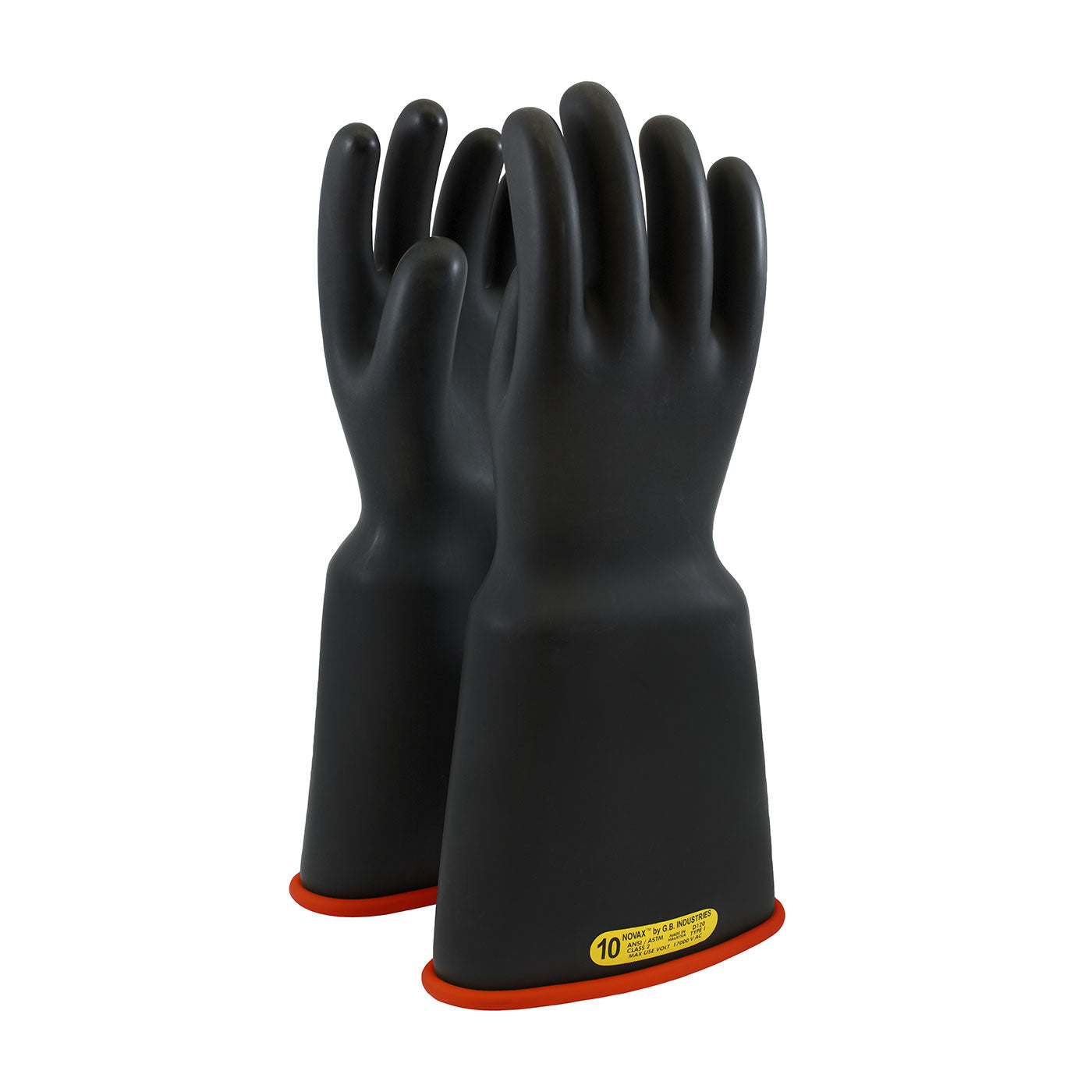 NOVAX 161-2-16 Electrical Safety Gloves Rubber Bell Cuff Black