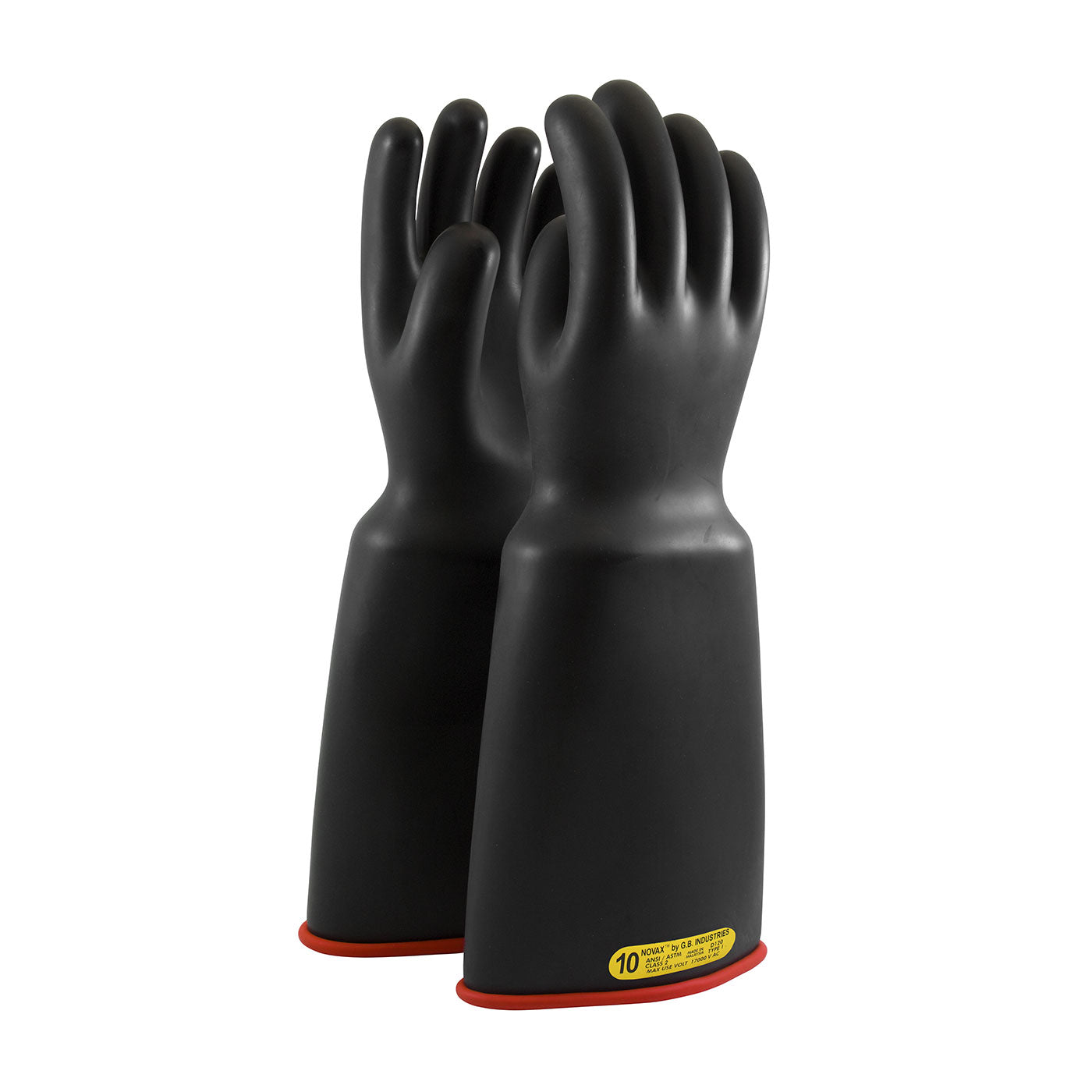 NOVAX 161-2-18 Electrical Safety Gloves Rubber Bell Cuff Black