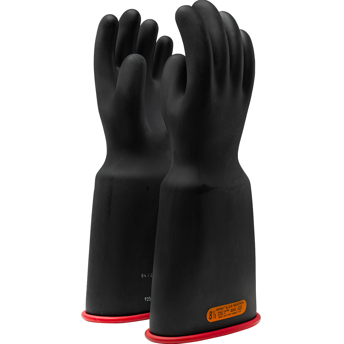 NOVAX 161-4-16 Electrical Safety Gloves Rubber Bell Cuff Black