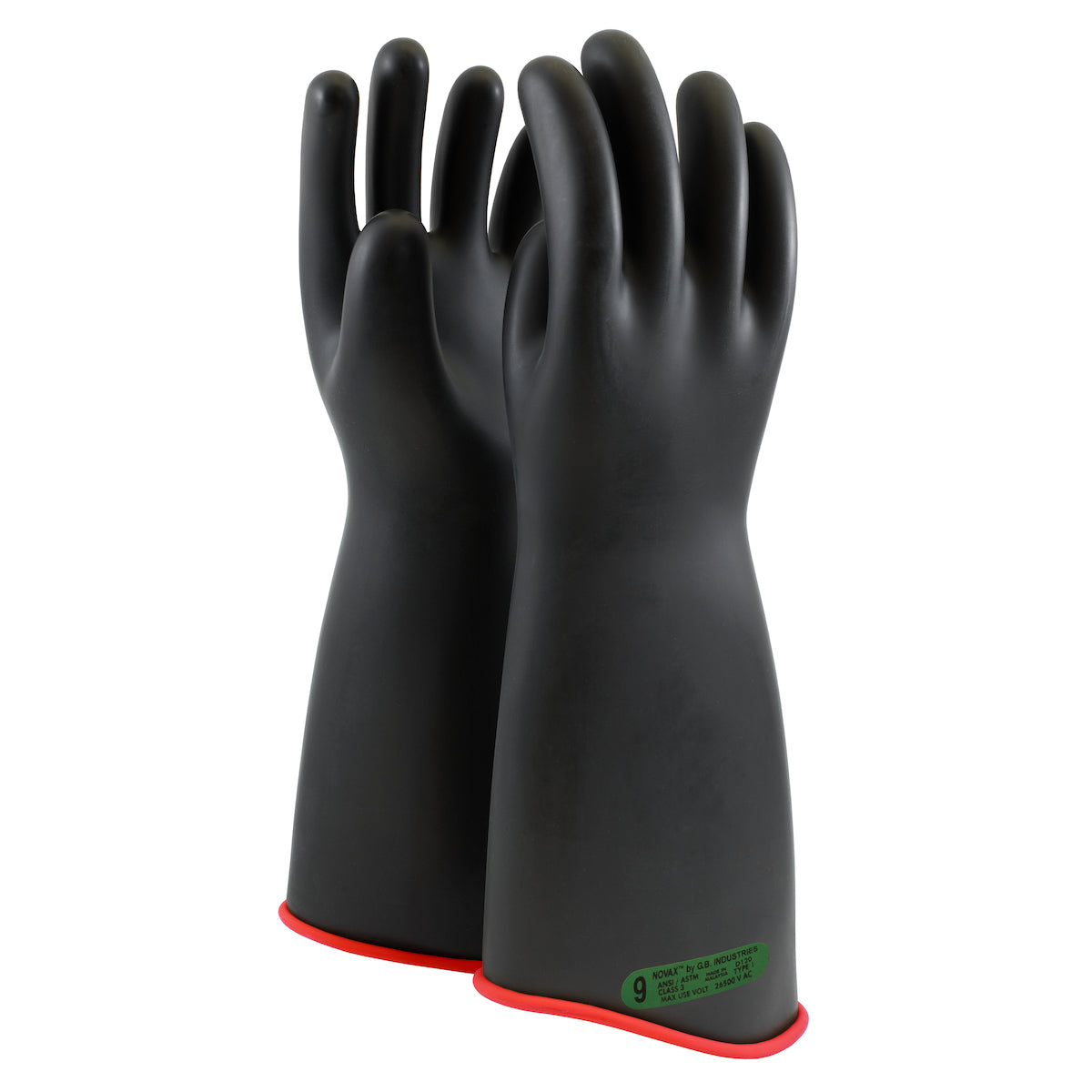 NOVAX 162-3-18 Electrical Safety Gloves Rubber Black
