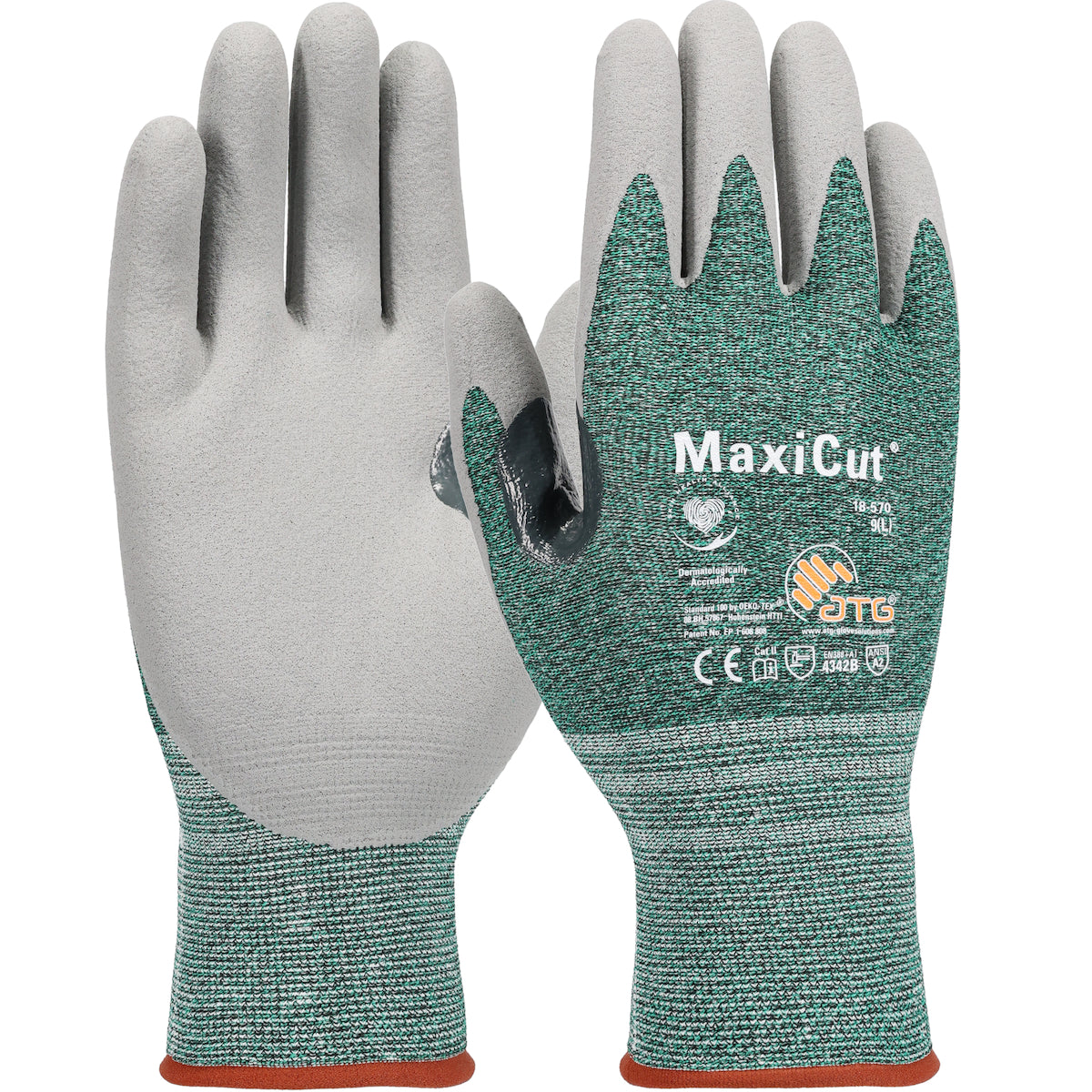 ATG 18-570 Cut Resistant Gloves Nitrile Coated Grip Green