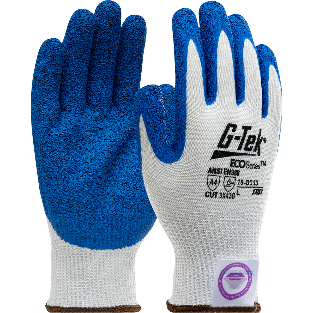 G-Tek 19-D313 Cut Resistant Gloves Dyneema Latex Grip White