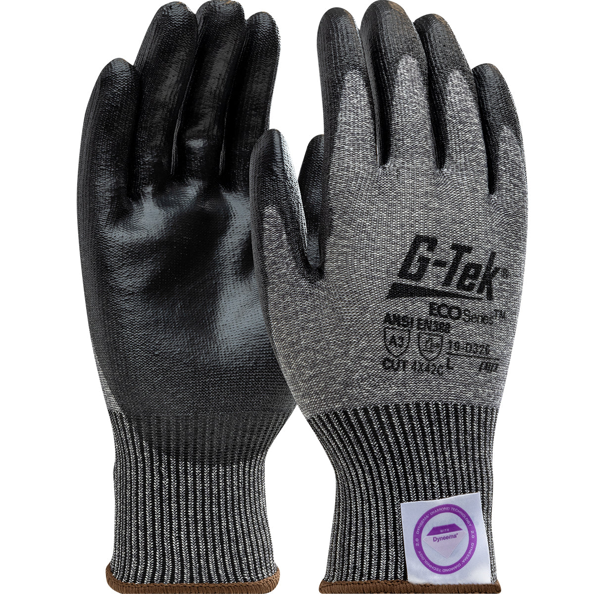 G-Tek 19-D326 Cut Resistant Gloves Dyneema Phoenix PU Coated Gray