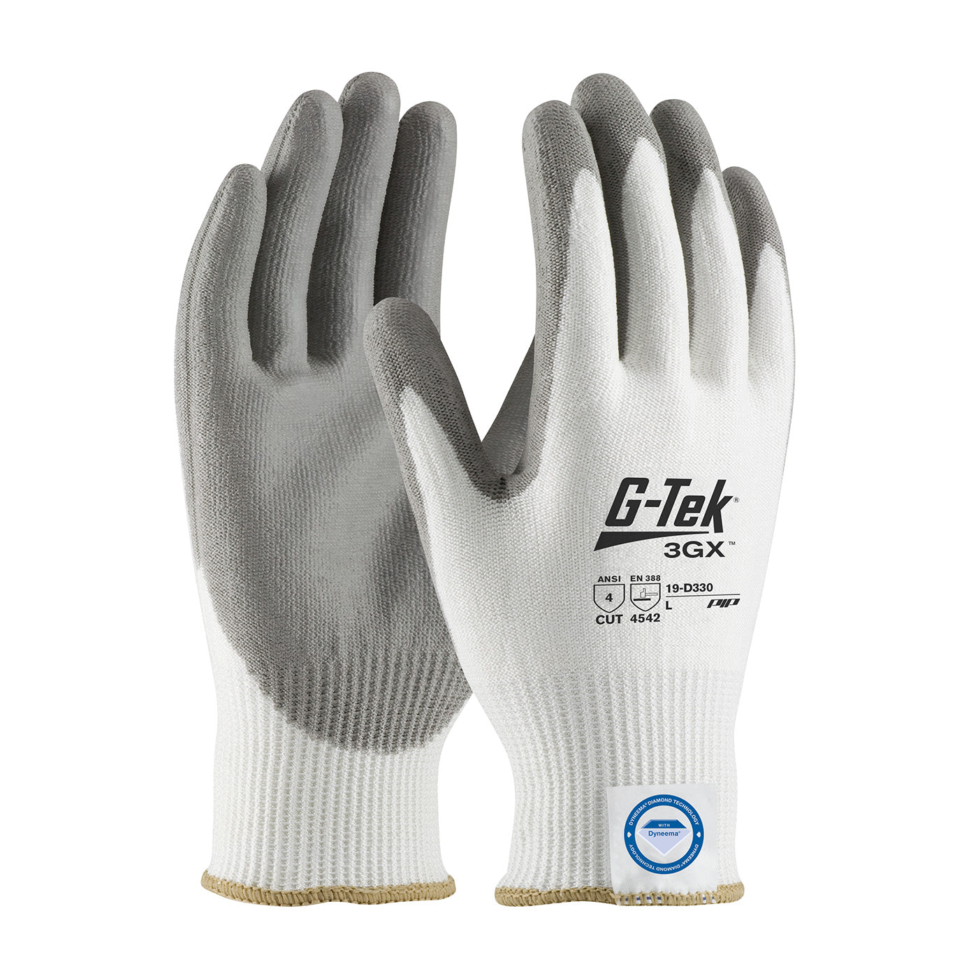 G-Tek 19-D330 Cut Resistant Gloves Dyneema Spandex Polyurethane White