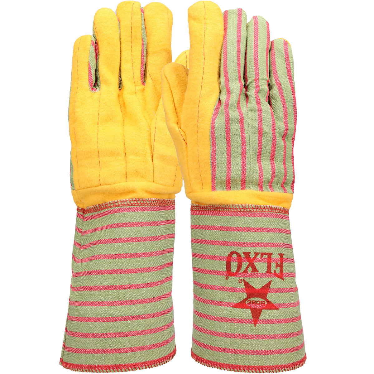 Boss 1BC0666 Fabric Work Gloves Double Layer Palm Gold