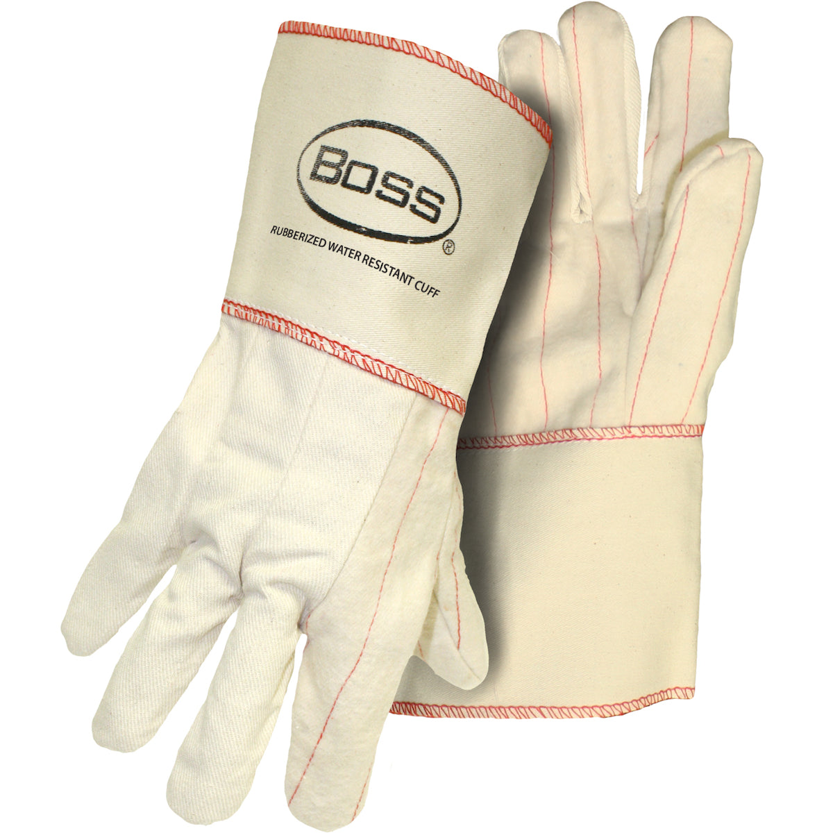 Boss 1BC21701J Fabric Work Gloves Double Layer Palm White
