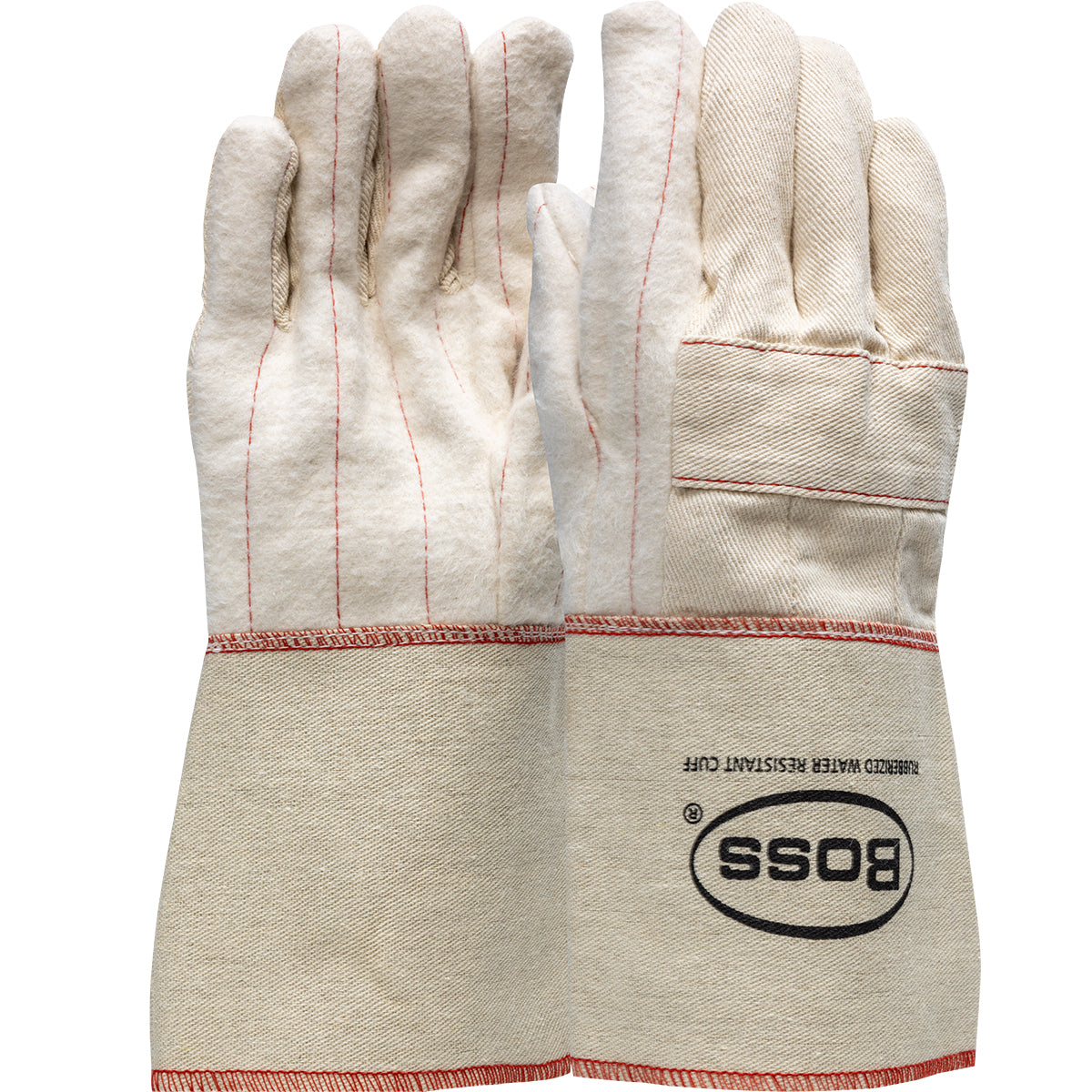 Boss 1BC40721 Heat Resistant Gloves Heavy Cotton Rayon Lining Natural