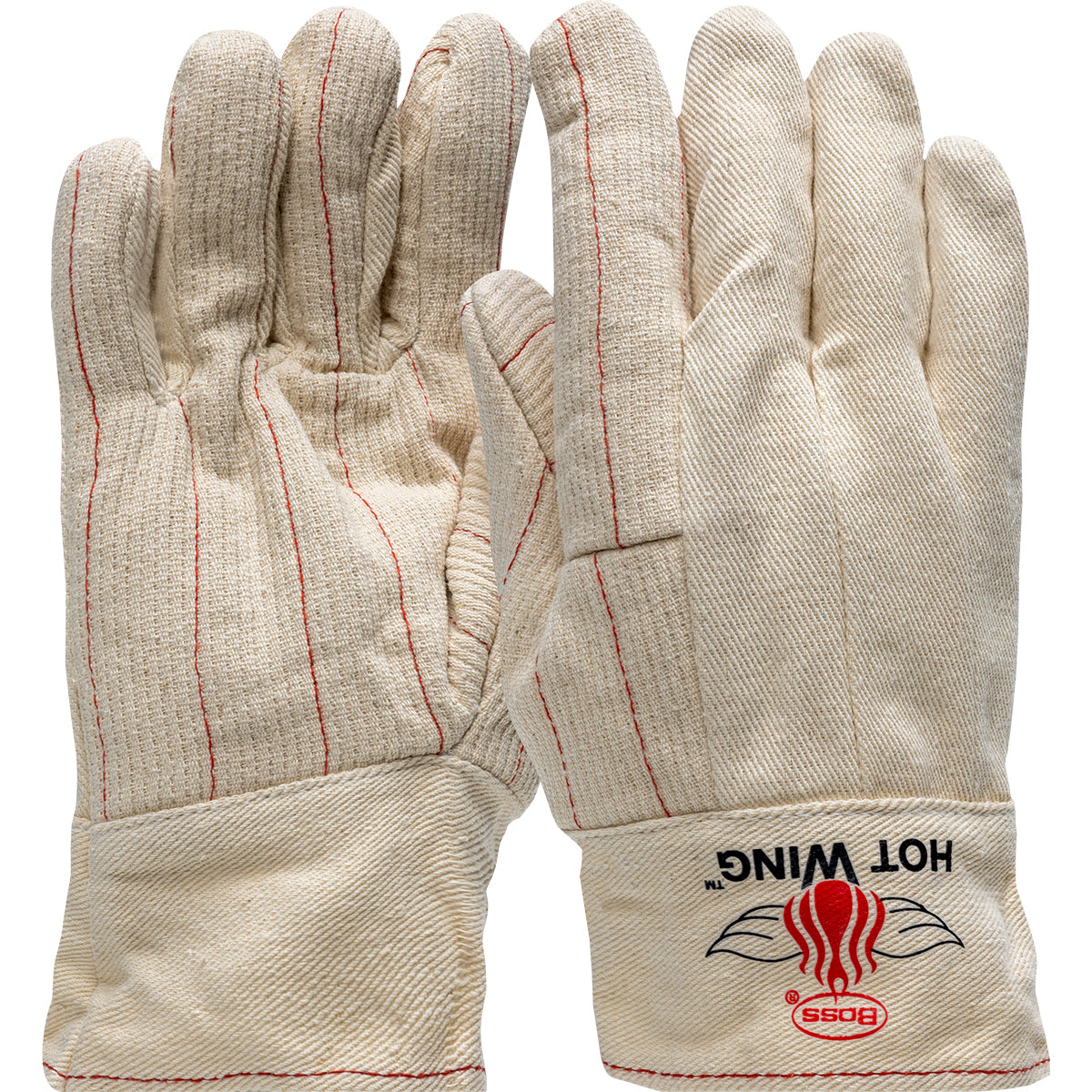 Boss 1BC42128A Heat Resistant Gloves Extra Heavy Cotton Felt Lining Natural