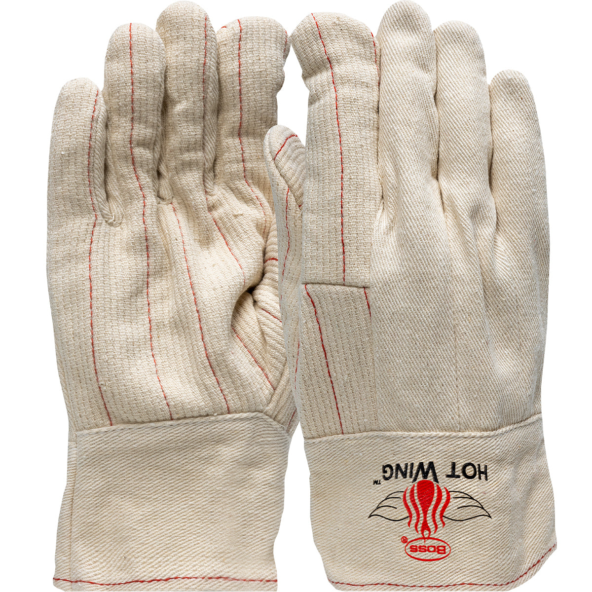Boss 1BC42128ANP Heat Resistant Gloves Extra Heavy Cotton Felt Lining Natural