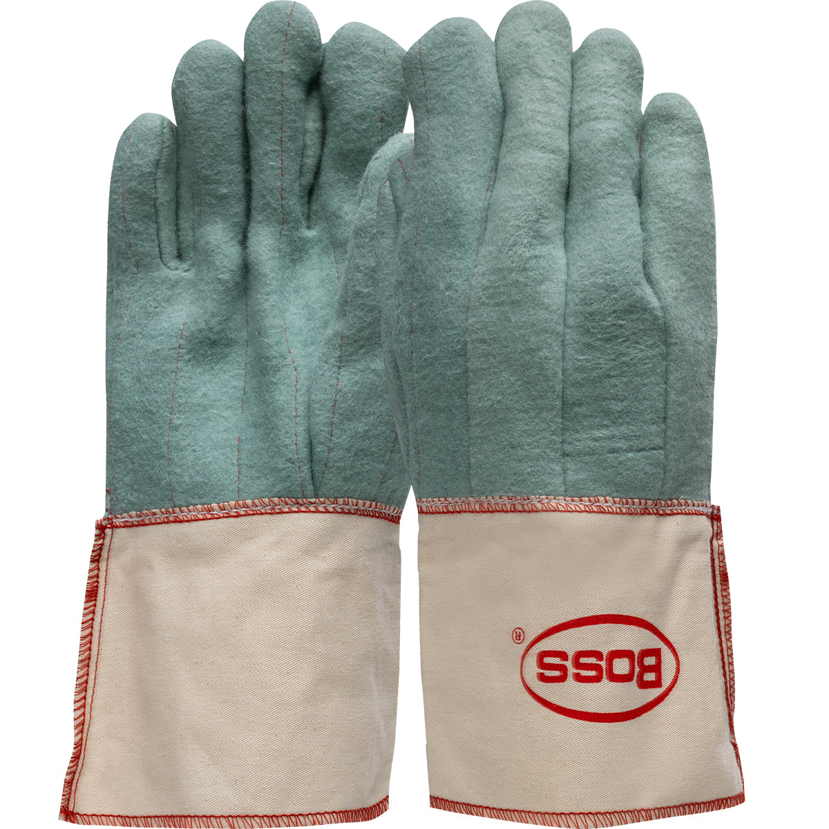 Boss 1BC43300 Heat Resistant Gloves Cotton Gauntlet Cuff Green