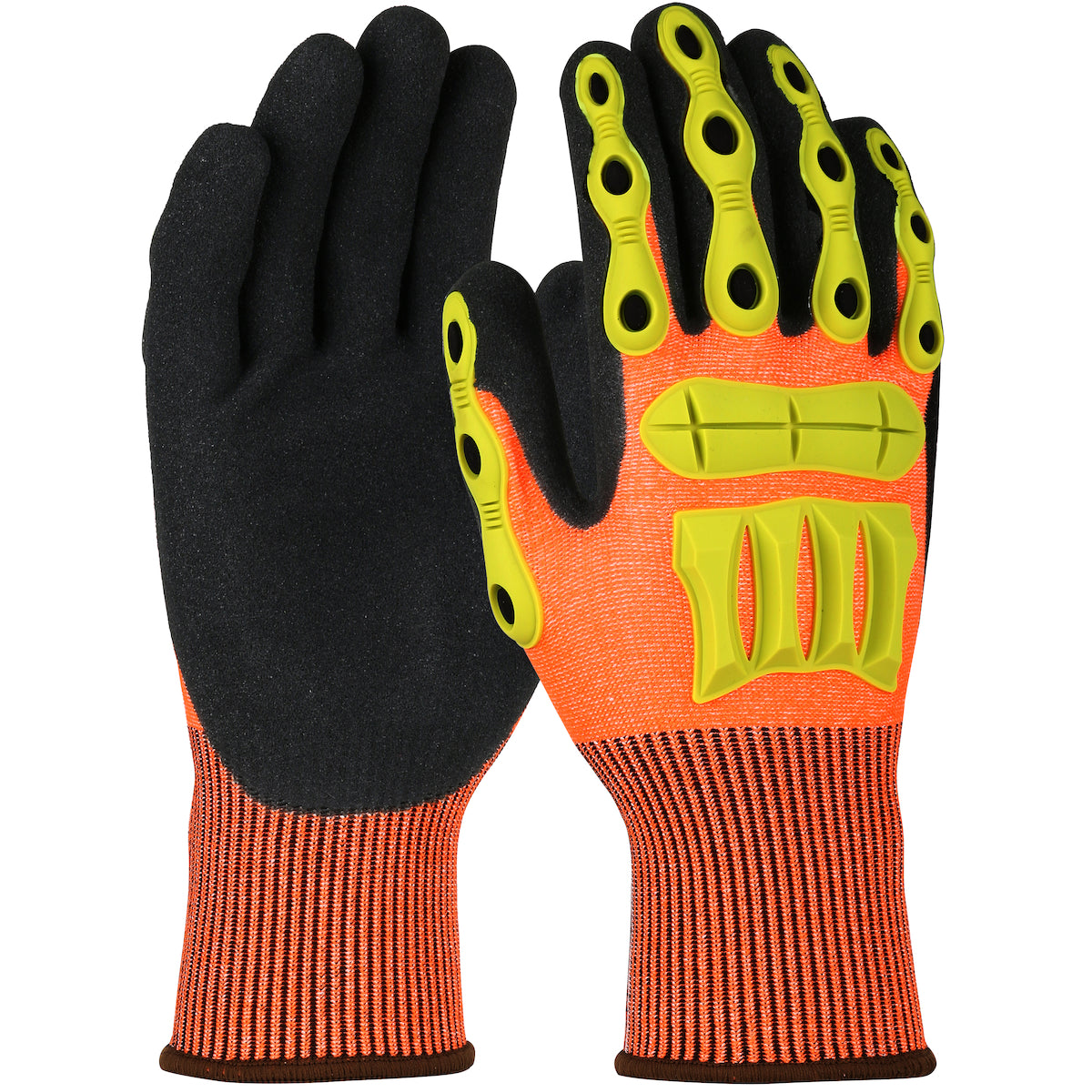 G-Tek 1CF7006FTPR High Performance Work Gloves HPPE Impact Protection Hi-Vis Orange