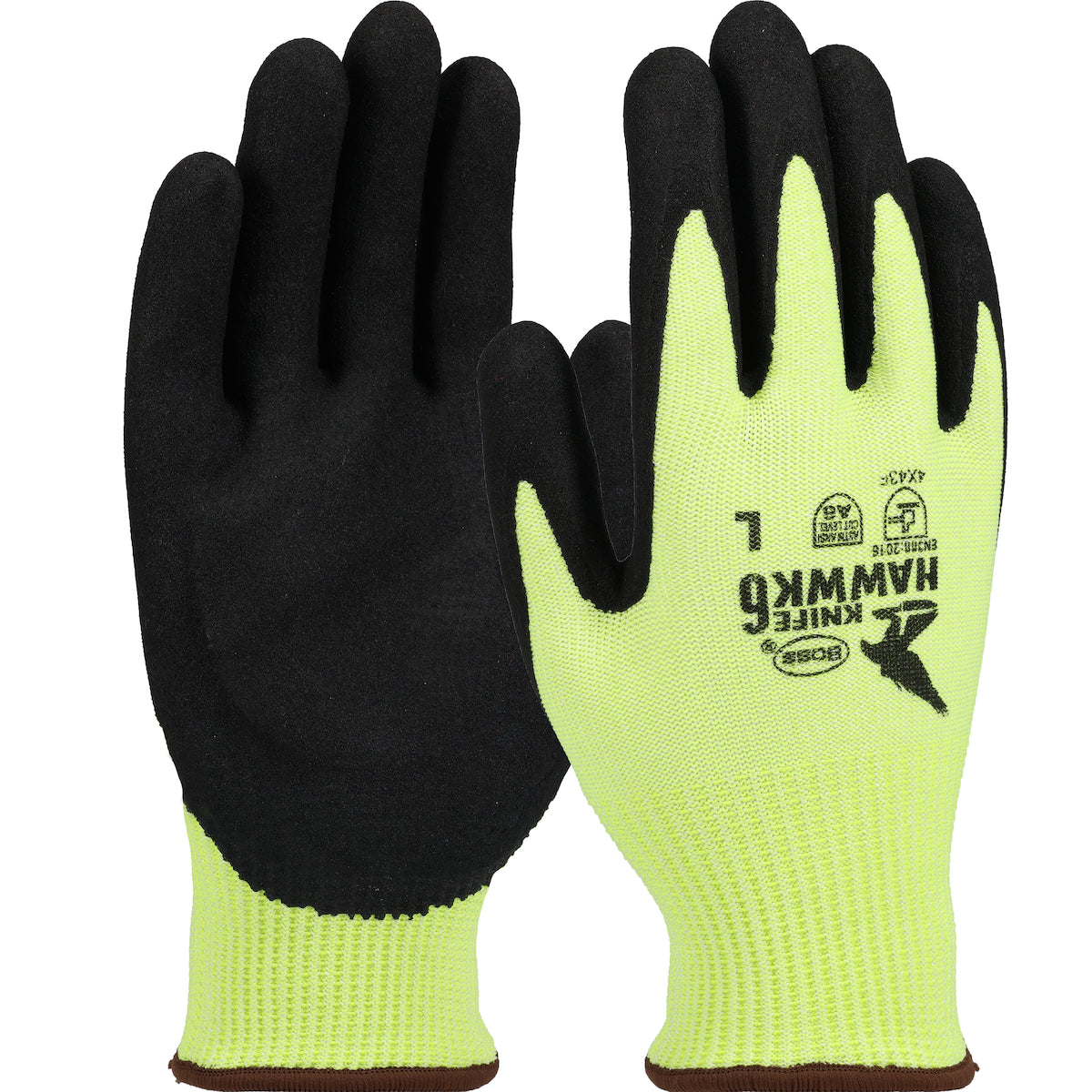 Boss 1CF7007N Cut Resistant Gloves PolyKor Padded Palm Hi-Vis Yellow