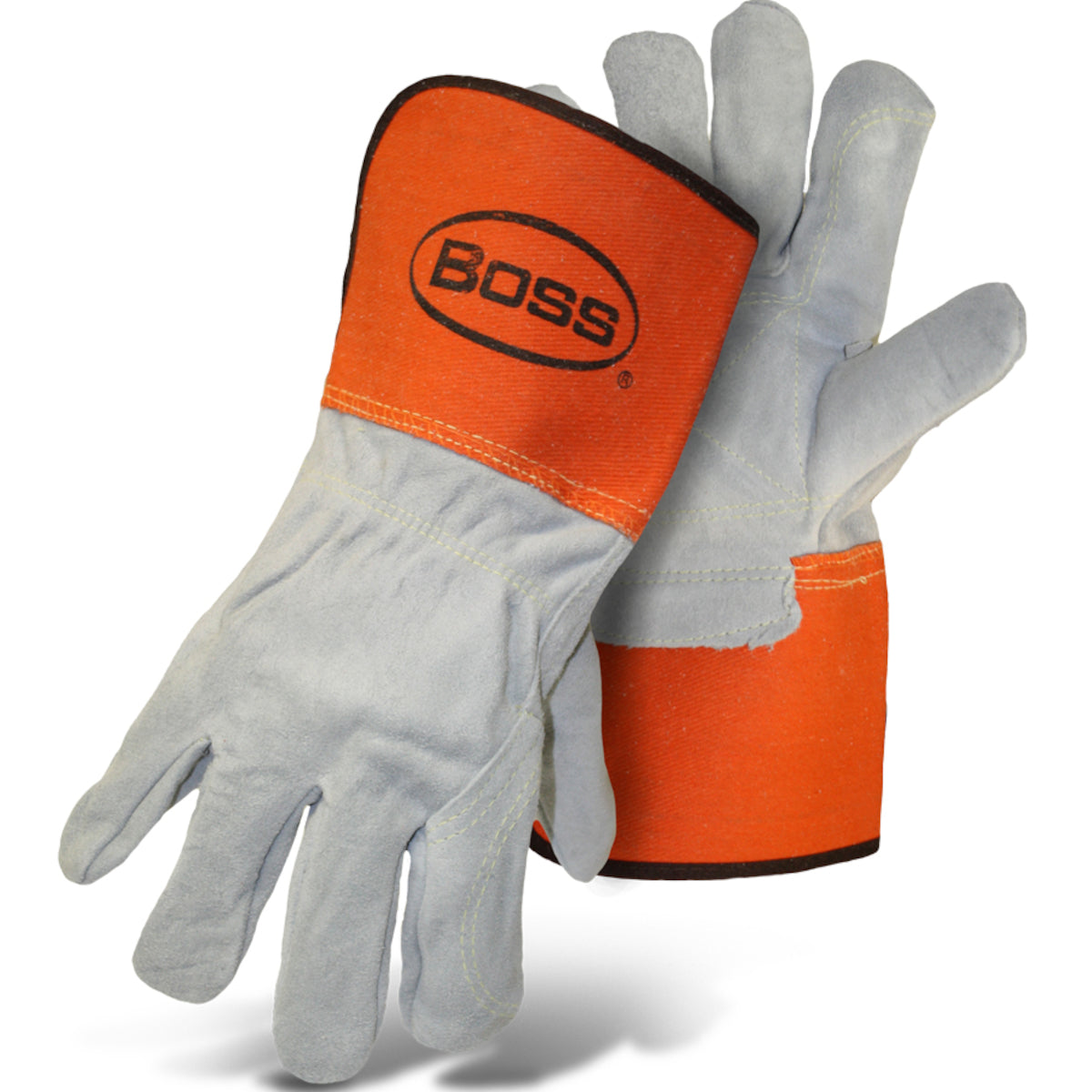 Boss 1JL2396 Leather Palm Gloves Aramid Stitching Orange