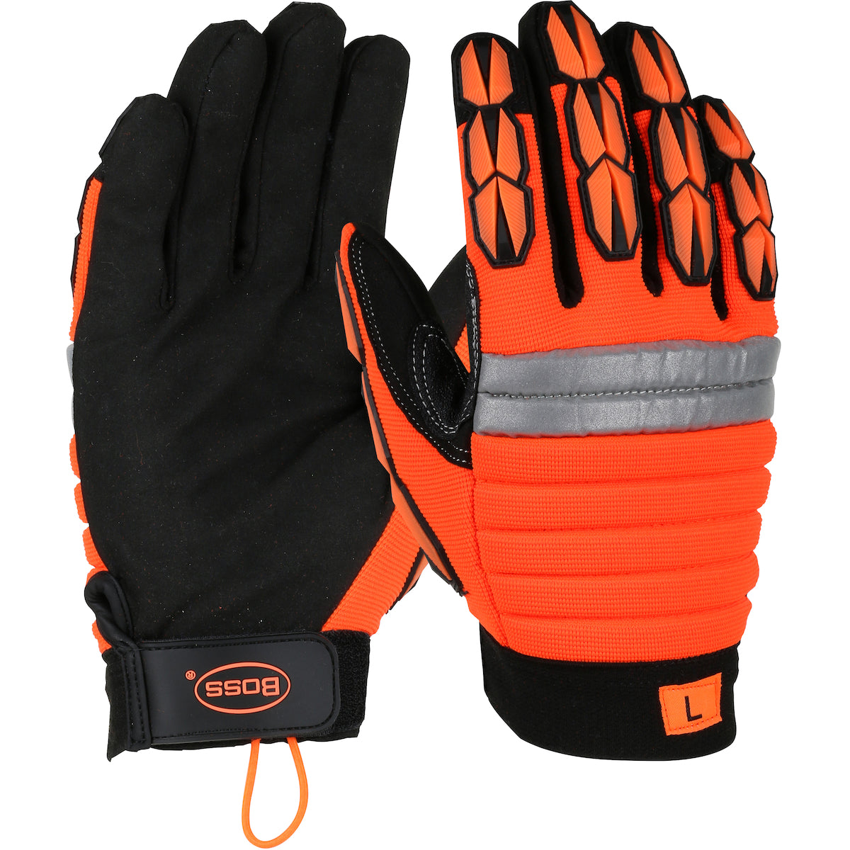 Boss 1JM400 High Performance Gloves TPR Impact Protection Hi-Vis Orange