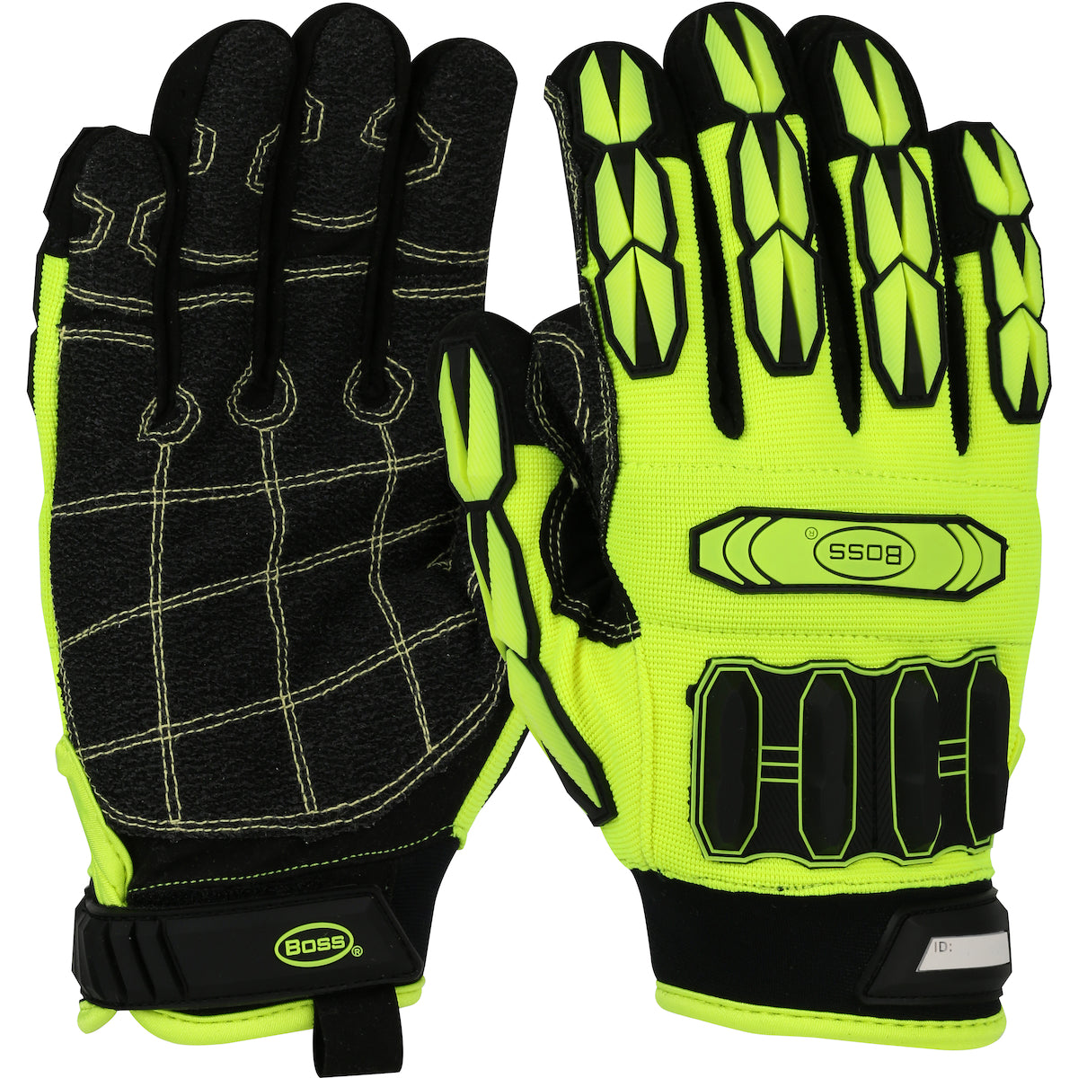 Boss 1JM750AW High Performance Gloves TPR Impact Protection Hi-Vis Green