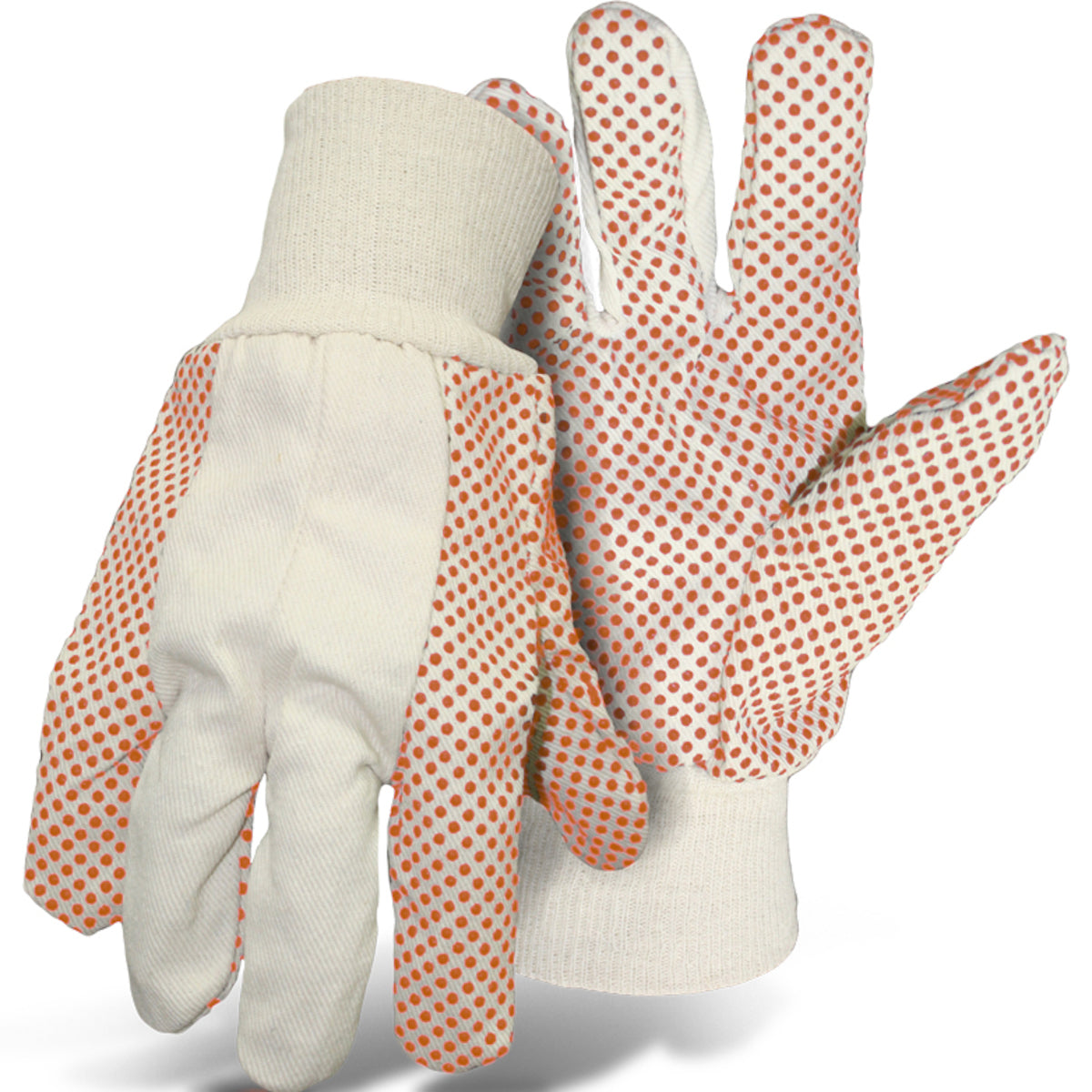 PIP 1JP5504 Fabric Work Gloves Cotton Polyester PVC Dotted Natural