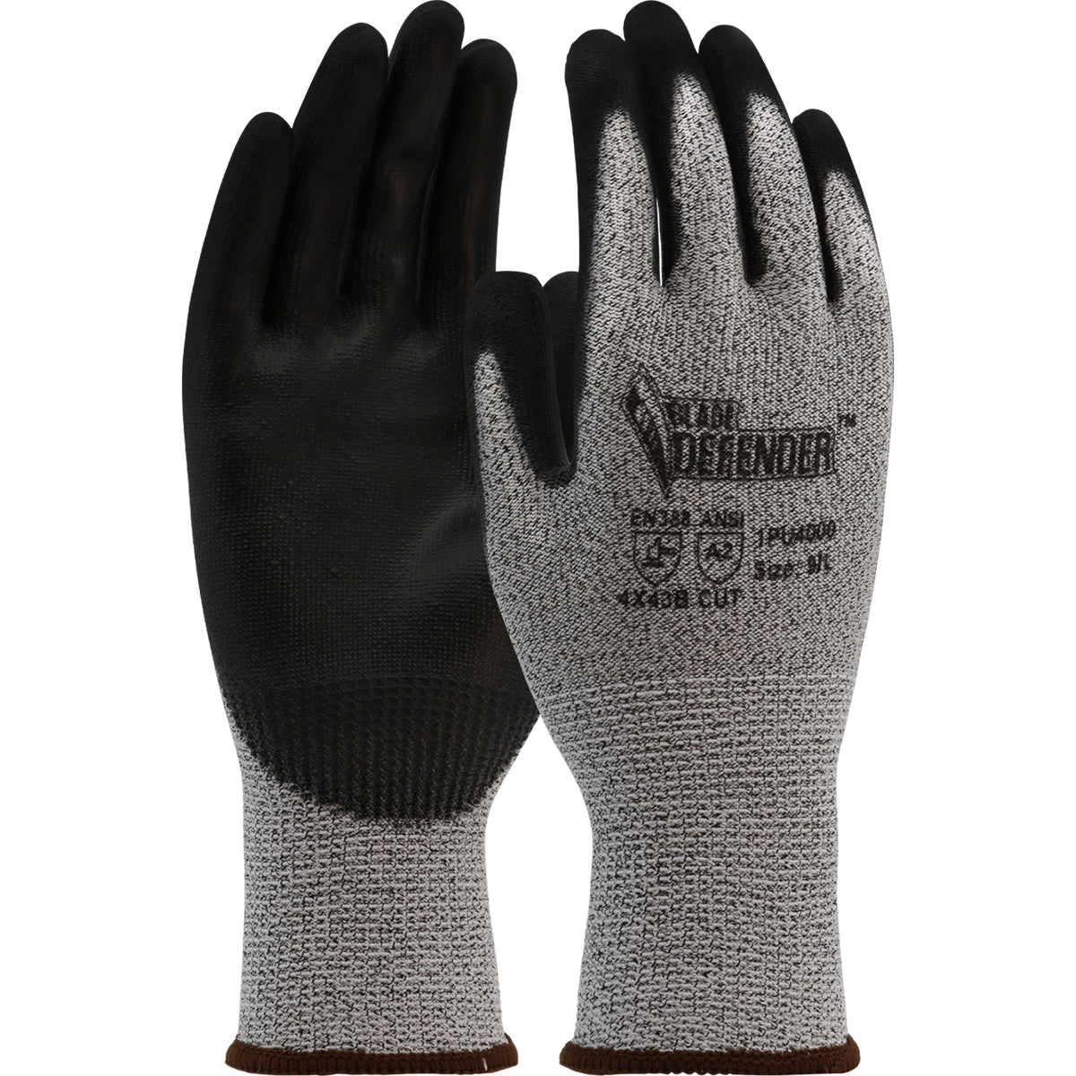 G-Tek 1PU4000 Cut Resistant Gloves PolyKor PU Coated Gray