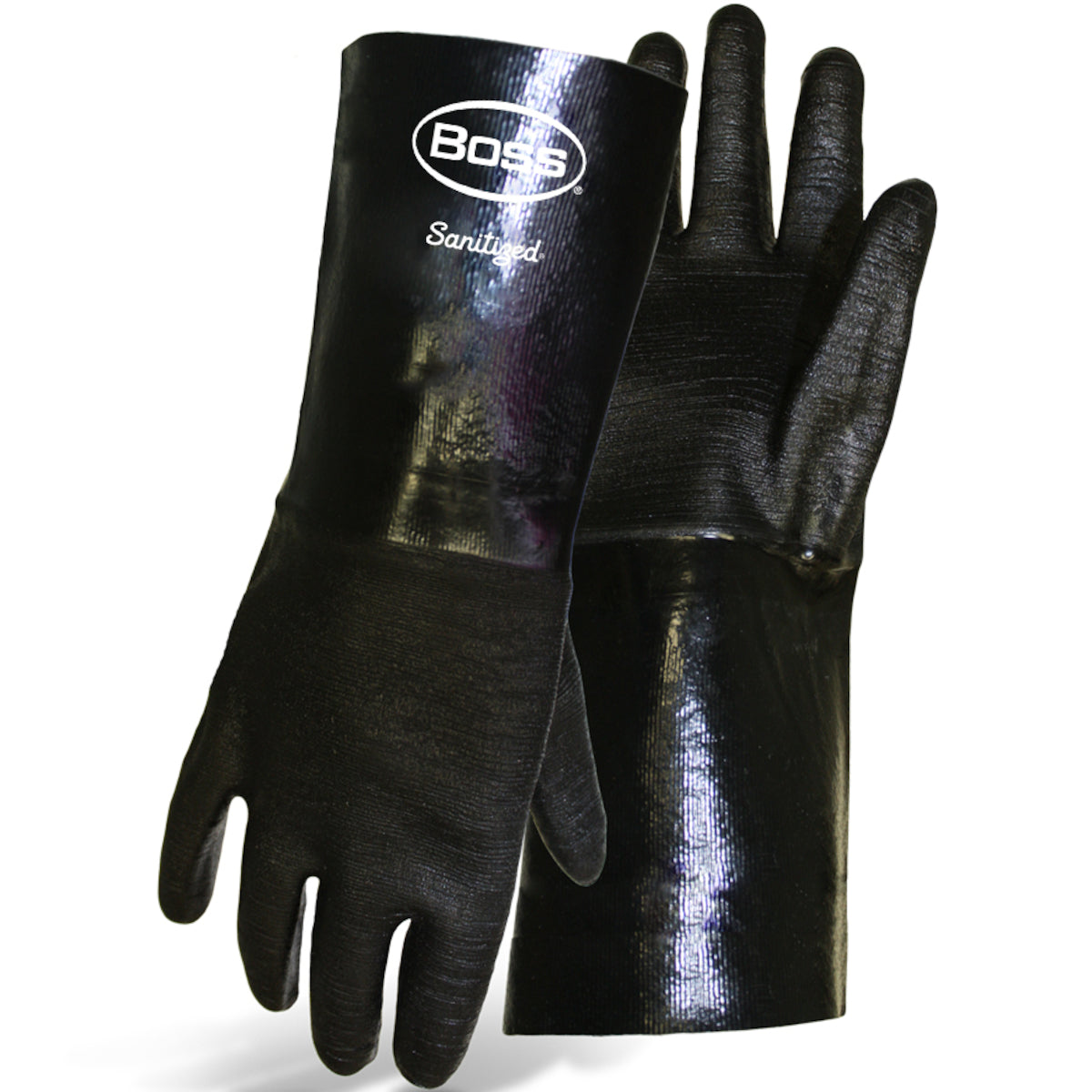 PIP 1SN2537 Chemical Resistant Gloves Neoprene Crinkle Grip Black