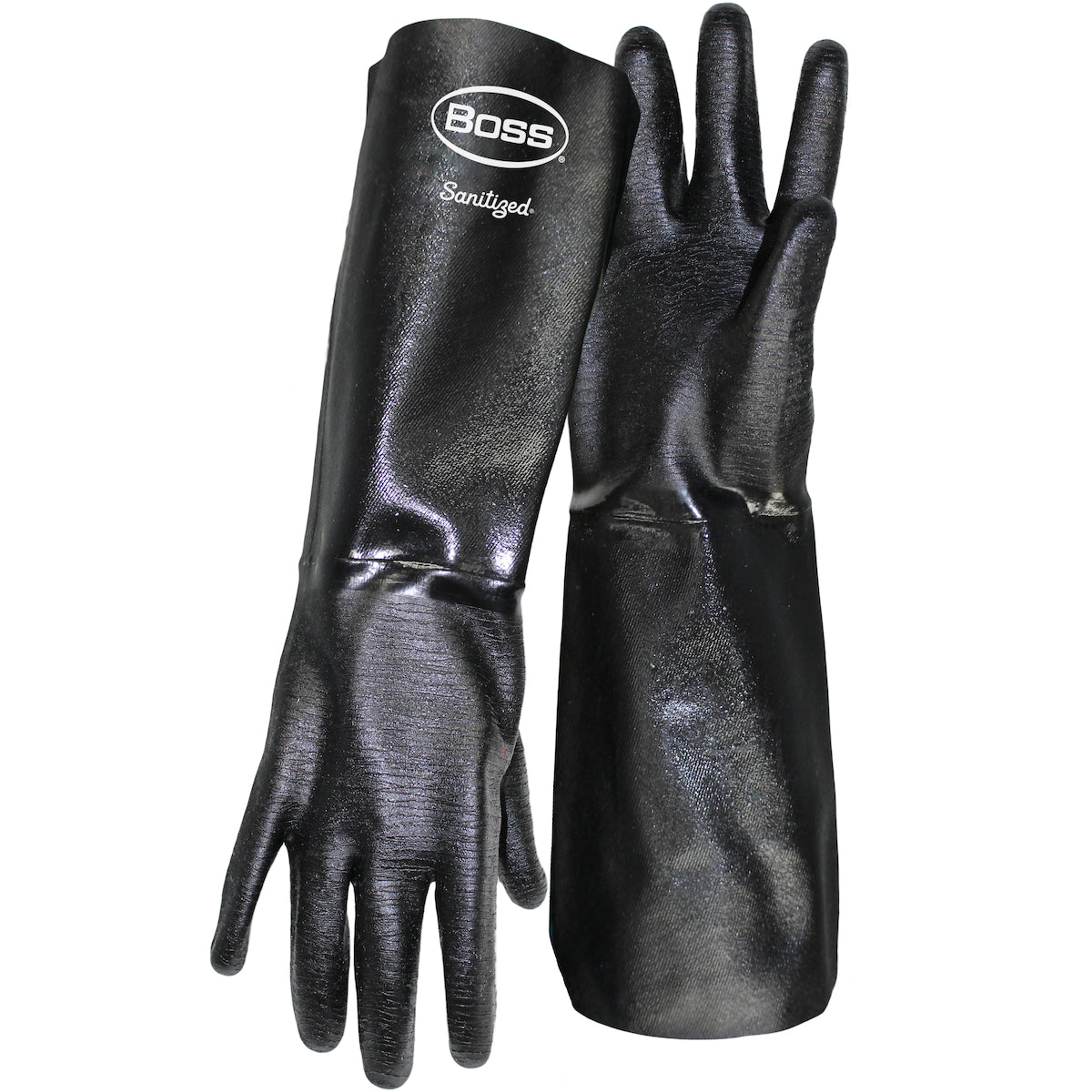 Chemguard+ 1SN2539 Chemical Resistant Gloves Neoprene Crinkle Grip Black