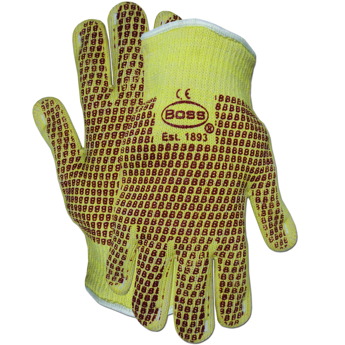 Boss 1TN4100KB Heat Resistant Gloves Aramid Cotton Nitrile Yellow