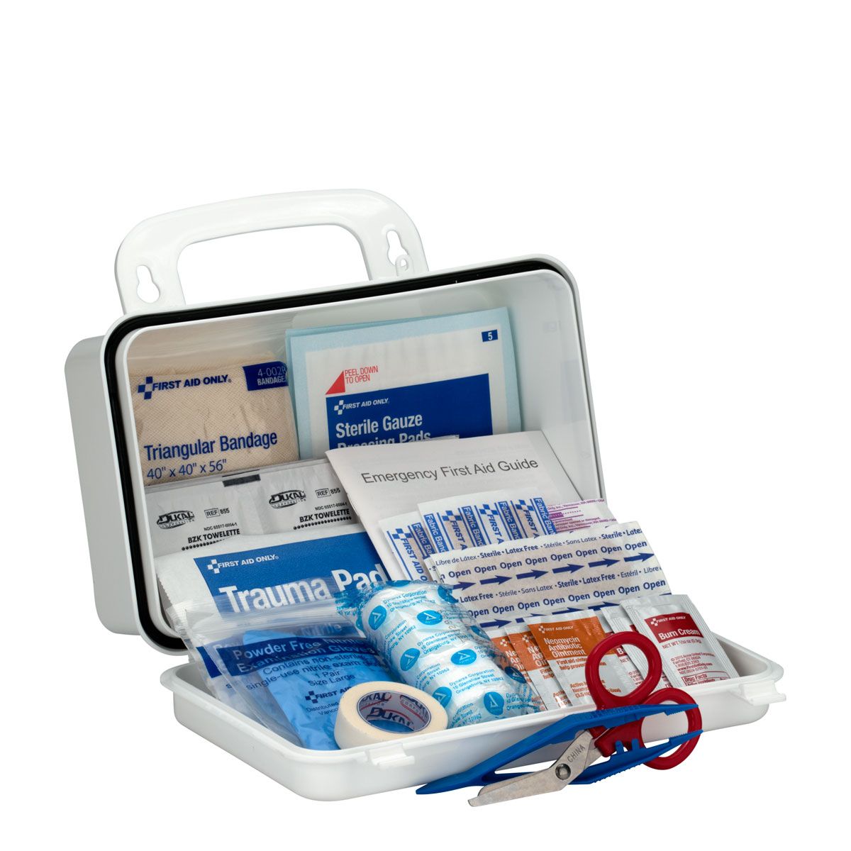 10 Person OSHA Contractor First Aid Kit, Plastic Case - W-9300-10P