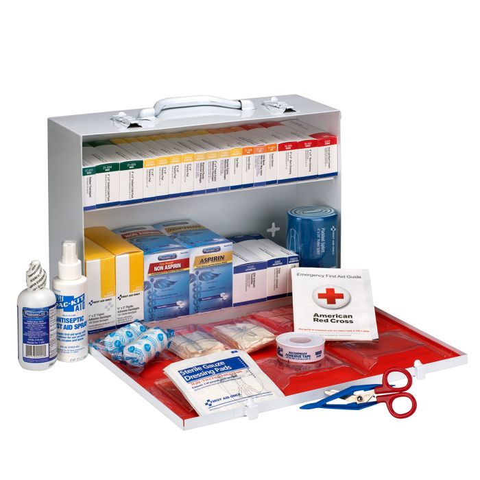 2 Shelf First Aid Cabinet With Medications, ANSI Compliant - W-90573