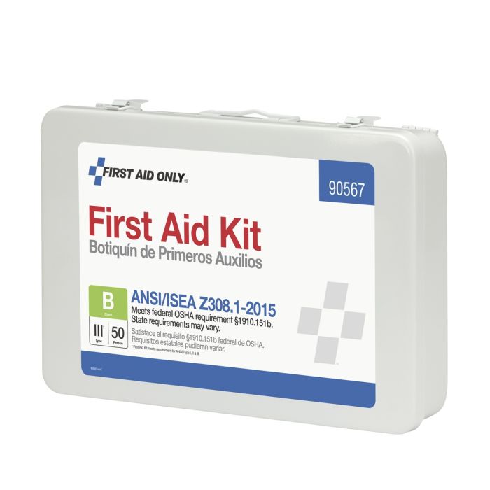 50 Person Bulk Metal First Aid Kit, ANSI Compliant - W-90567