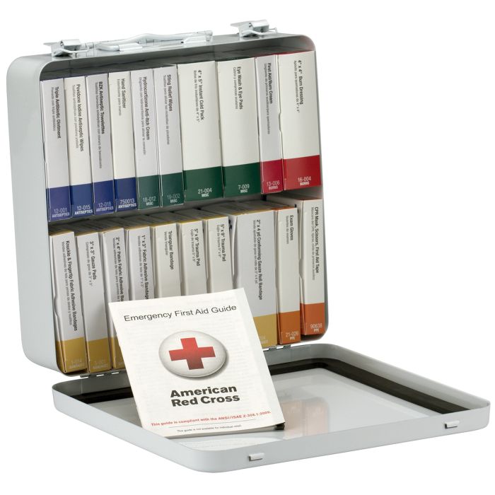 50 Person Unitized Metal First Aid Kit, ANSI Compliant - W-90600