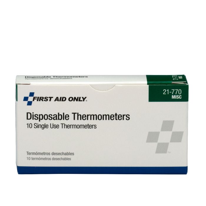 Disposable Thermometers, 10 Per Box - W-21-770