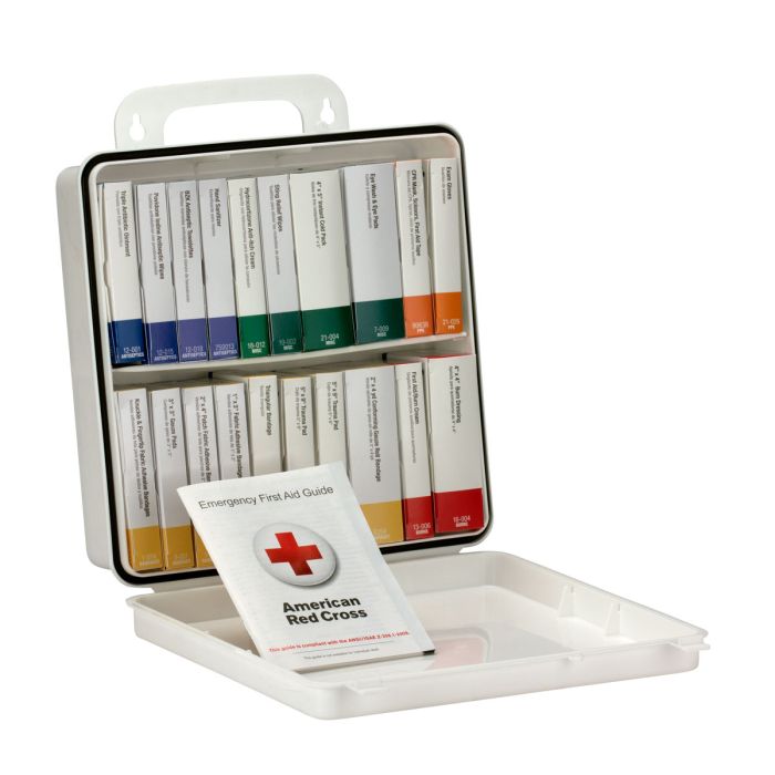 50 Person 24 First Aid Kit, Plastic, Weatherproof, Unit ANSI A+, Type III - W-90601