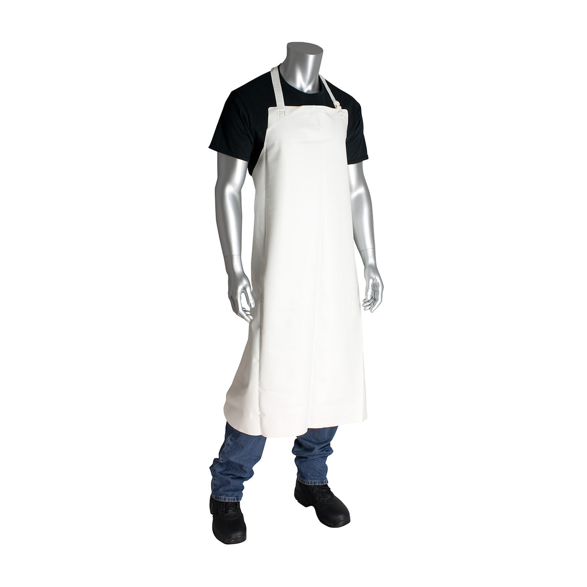 PIP UE6W Apron Vinyl 6 mil Chemical Resistant White