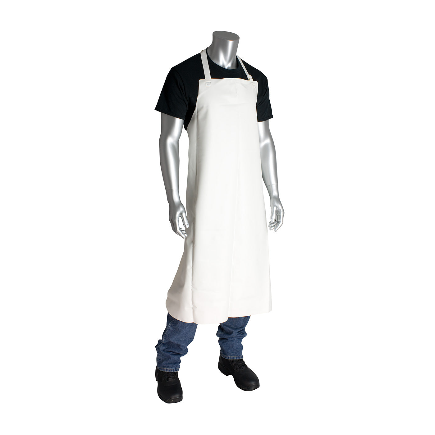 PIP UE6W Apron Vinyl 6 mil Chemical Resistant White