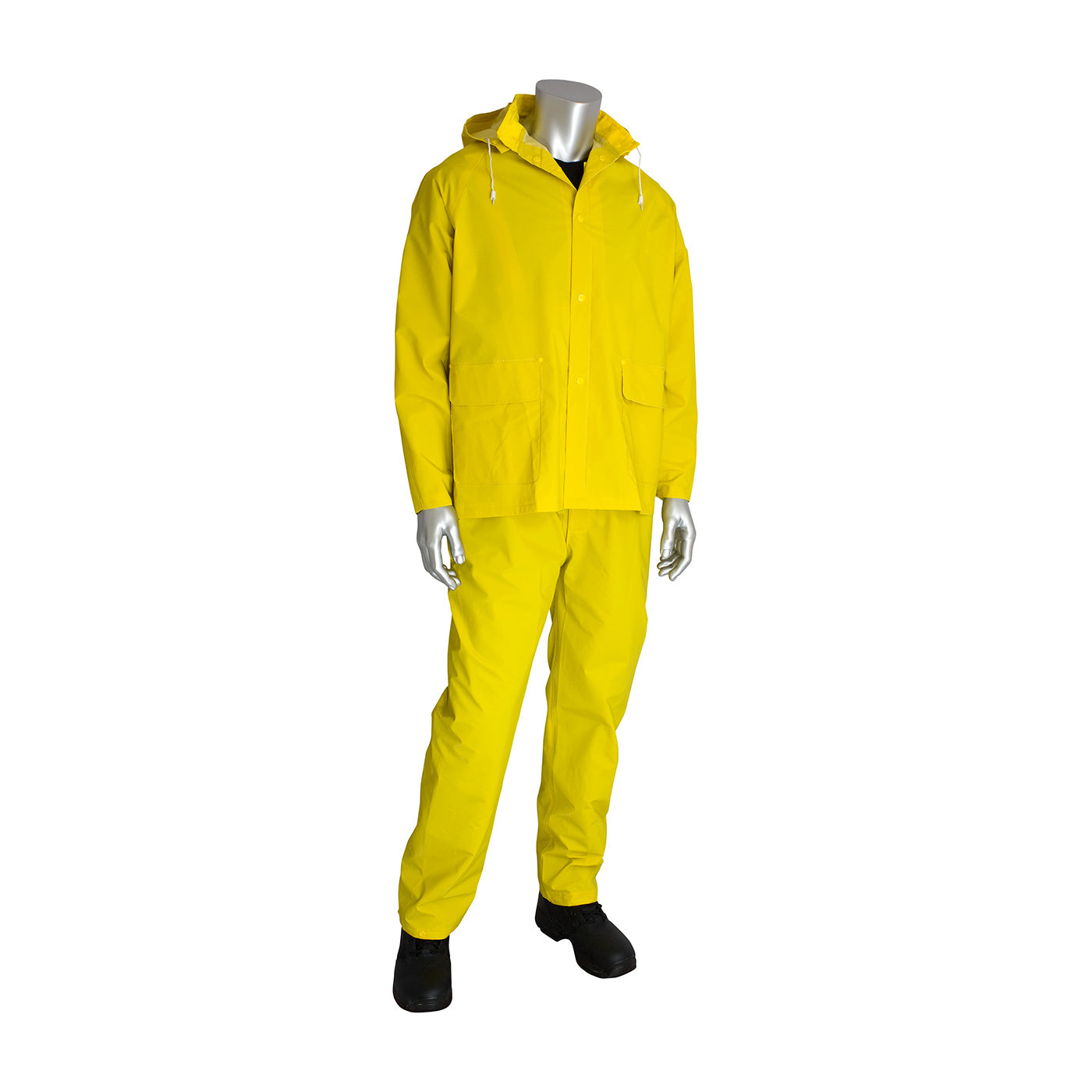PIP 201-370 Three-Piece Rainsuit PVC Polyester Detachable Hood Yellow