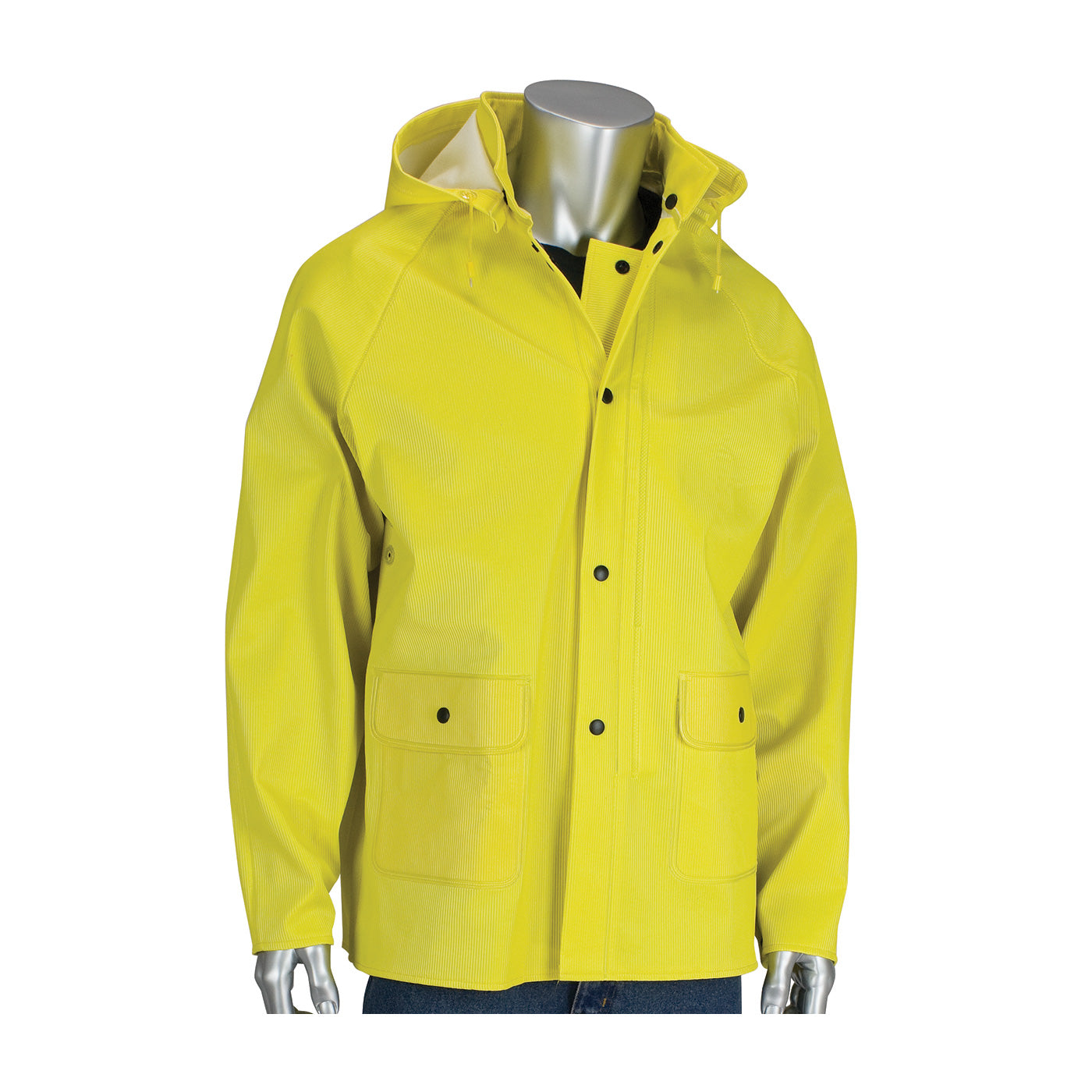 PIP 201-650J Rain Suit Ribbed PVC Jacket Yellow