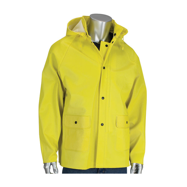 Rain Suit Ribbed PVC Jacket Waterproof PIP 201-650J - BRITE SAFETY