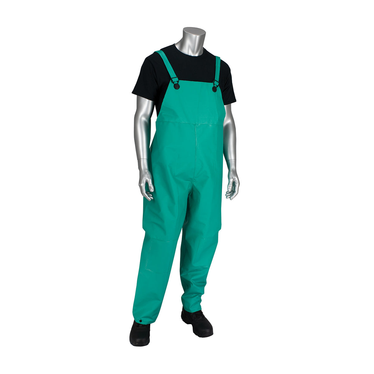 PIP 205-420B Rainwear PVC Bib Overalls Green
