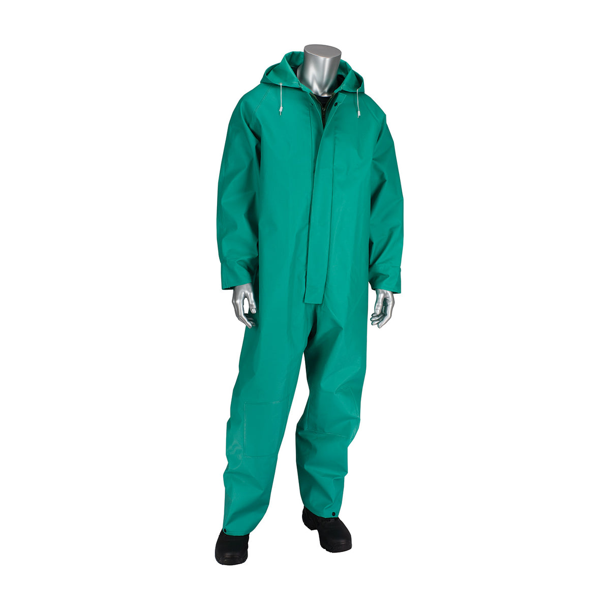 PIP 205-420CV Rainwear PVC Coverall with Hood Green