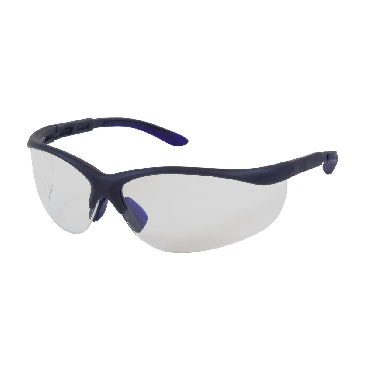 Bouton Optical 250-21-0100 Semi-Rimless Safety Glasses Anti-Scratch Blue