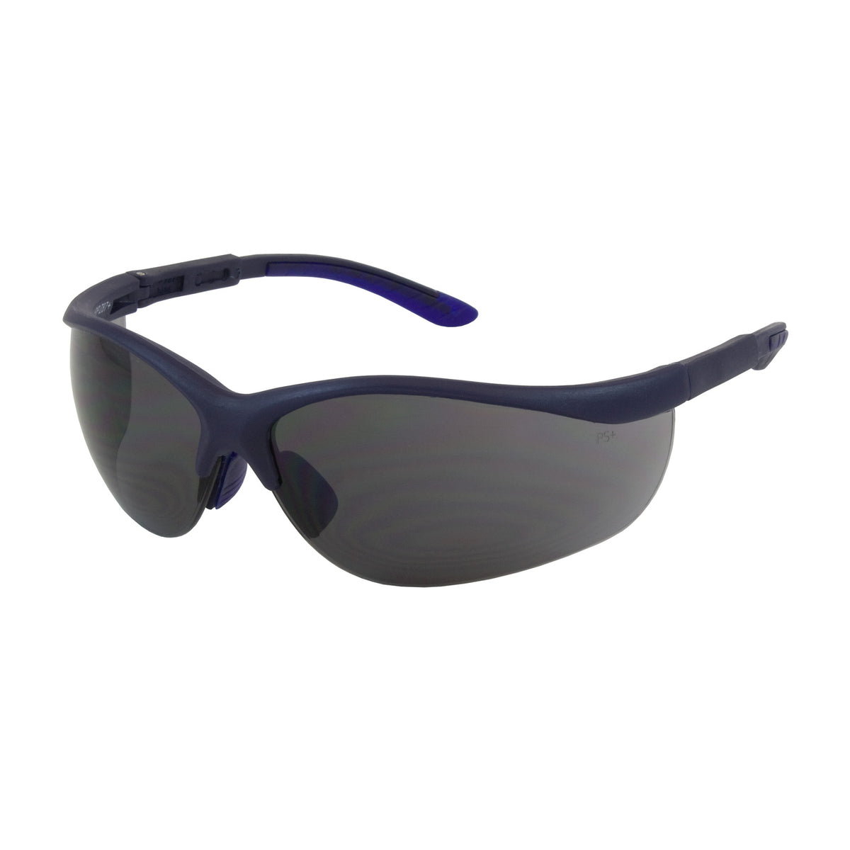 Bouton Optical 250-21-0101 Semi-Rimless Safety Glasses Anti-Scratch Blue