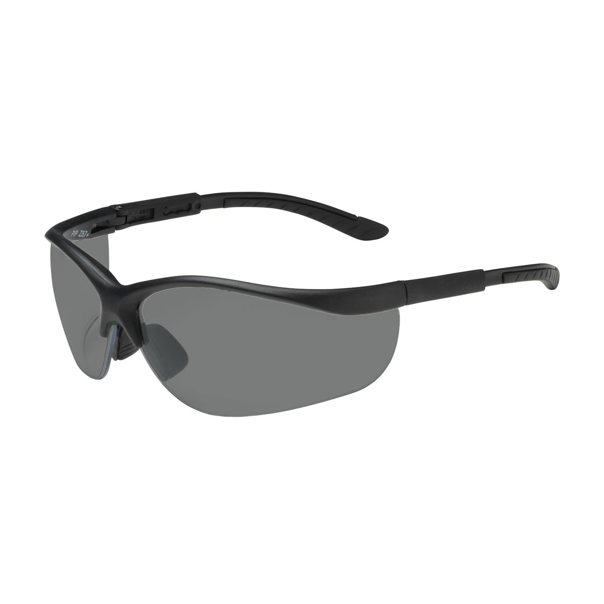 Bouton Optical 250-21-0401 Safety Glasses Semi-Rimless Black Frame Gray Lens