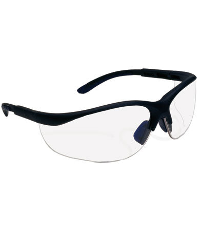 Bouton Optical 250-21-0402 Safety Glasses Semi-Rimless Black Frame I/O Lens