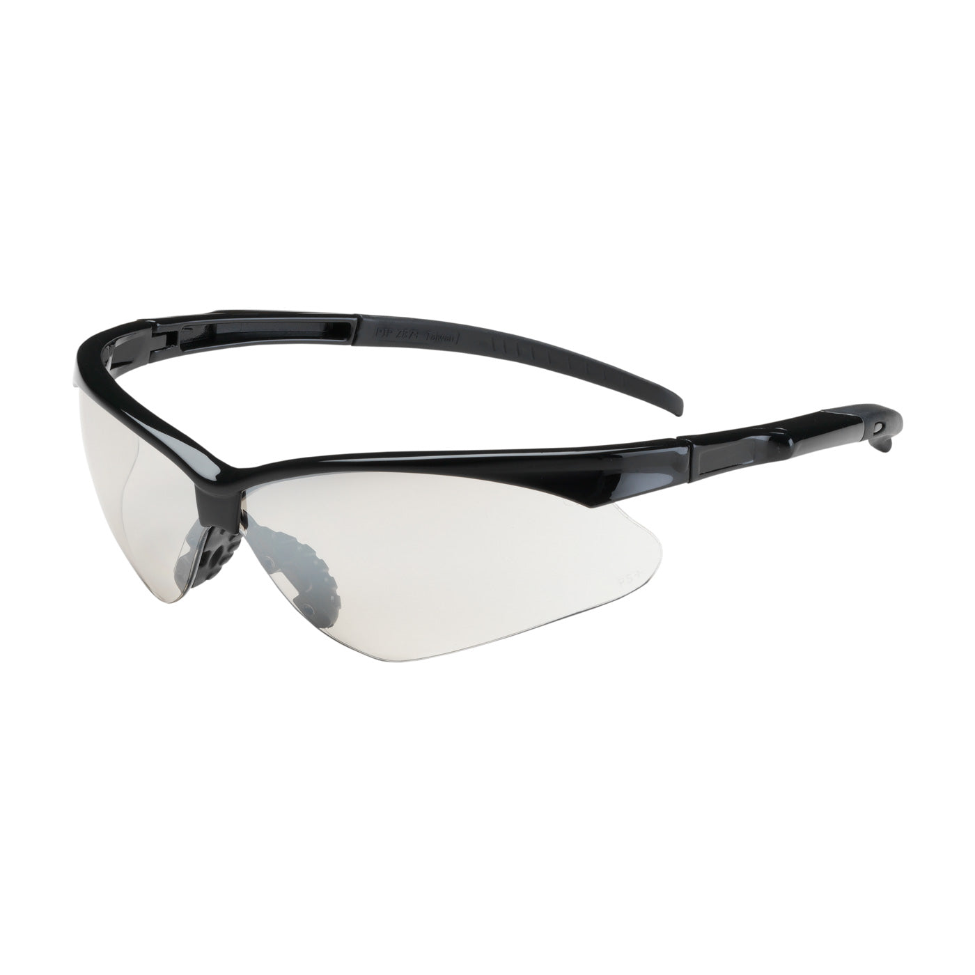 Bouton Optical 250-28-0020 Safety Glasses Semi-Rimless Anti-Fog Anti-Scratch Black