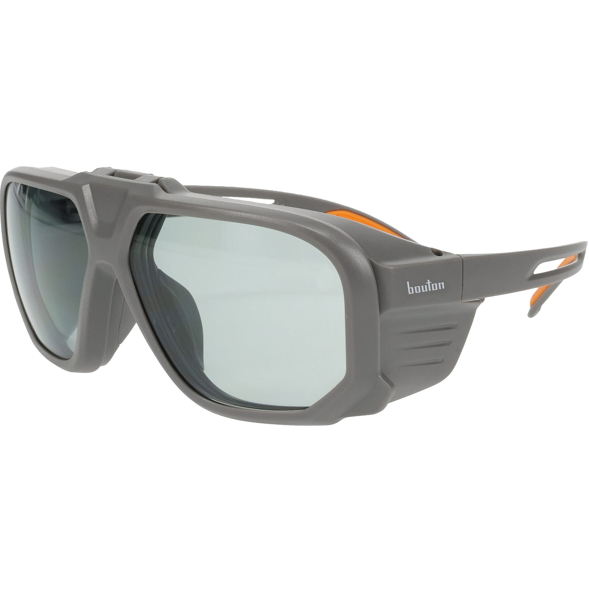 Bouton Optical 250-44-0G17 Flip-Up Safety Glasses Gray Frame IR Lens