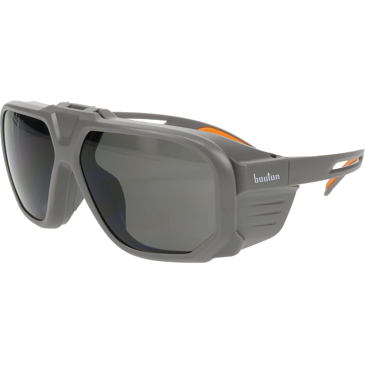 Bouton Optical 250-44-0G50 Flip-Up Safety Glasses Gray Frame IR Lens