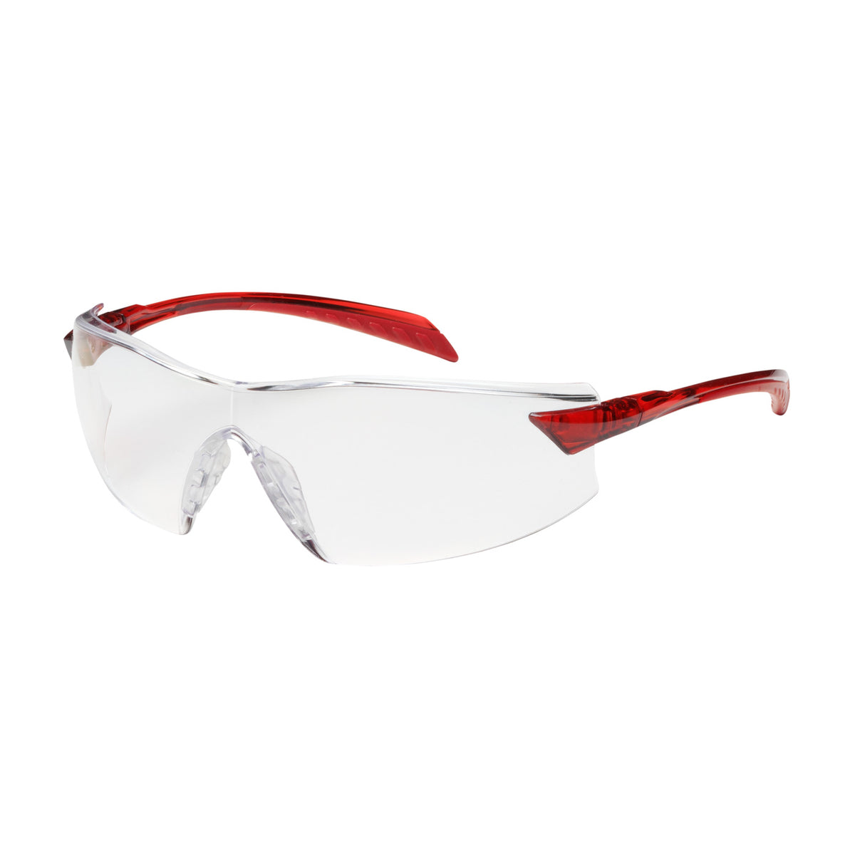 Bouton Optical 250-45-1020 Safety Glasses Clear Lens Red