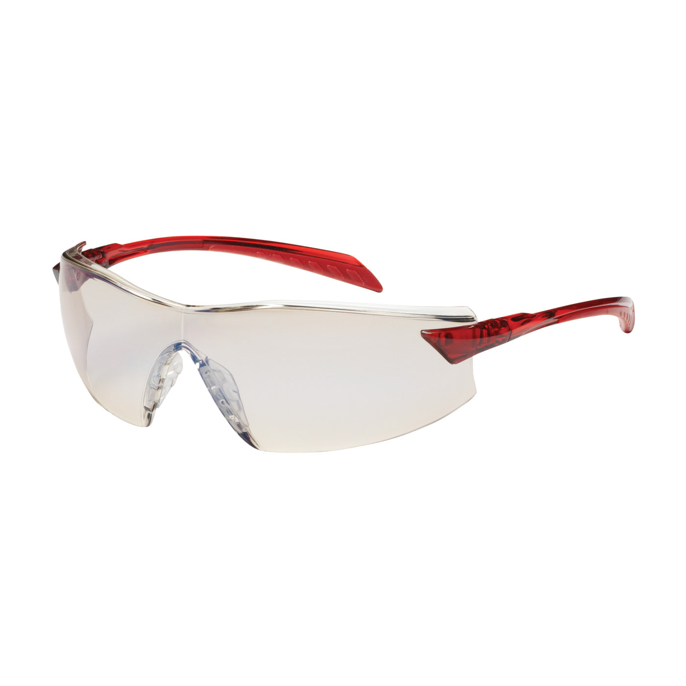 Bouton Optical 250-45-1226 Safety Glasses I/O Blue Lens Anti-Fog Red